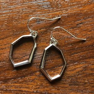 Kendra Scott Silver Asymmetric Heptagon Earrings